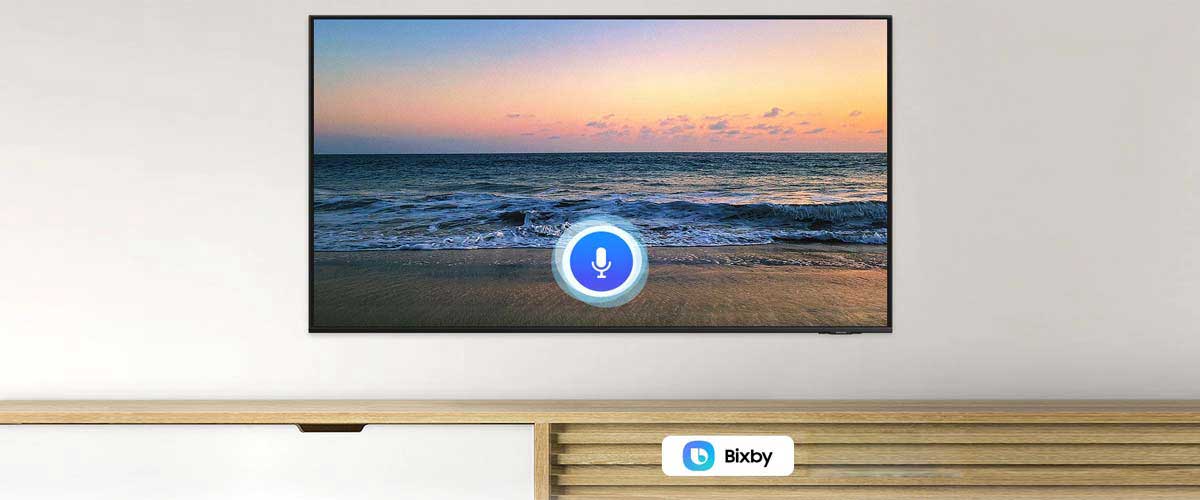 دستیار صوتی Bixby در تلویزیون 55 اینچ AU9000 سامسونگ