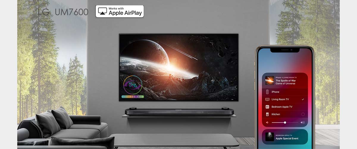قابلیت airplay2 تلویزیون um7600 الجی