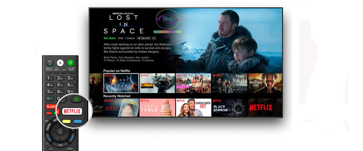 دسترسی به شبکه Netflix در تلویزیون 85 اینچ سونی سری x9000h