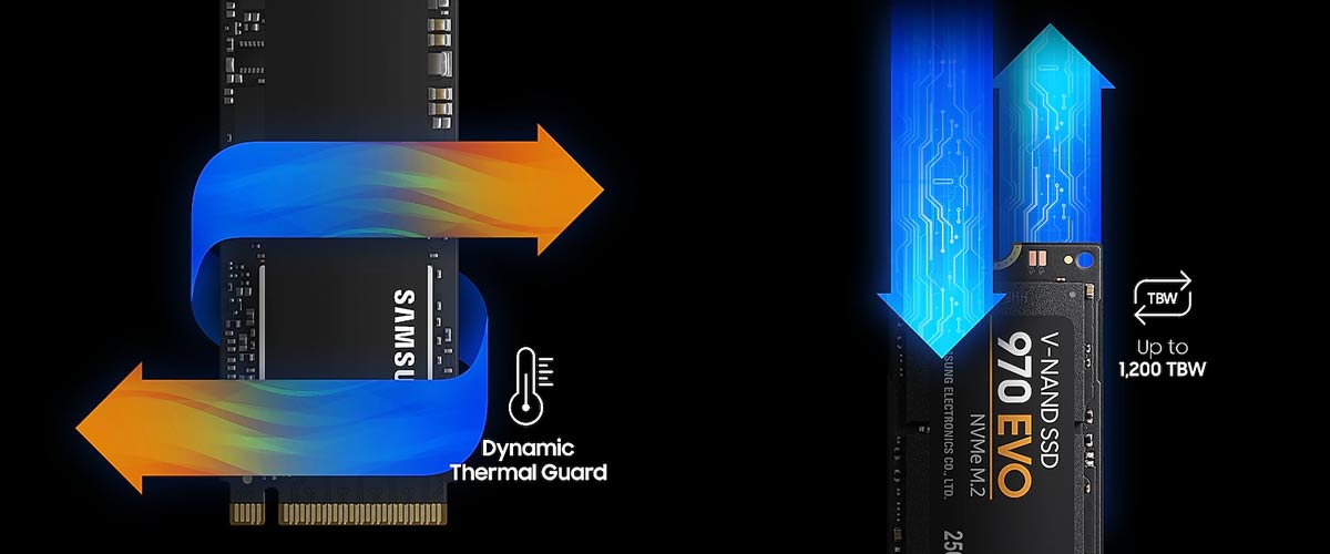 هارد SSD سامسونگ مدل 970 مقاوم در برابر دما و حرارت